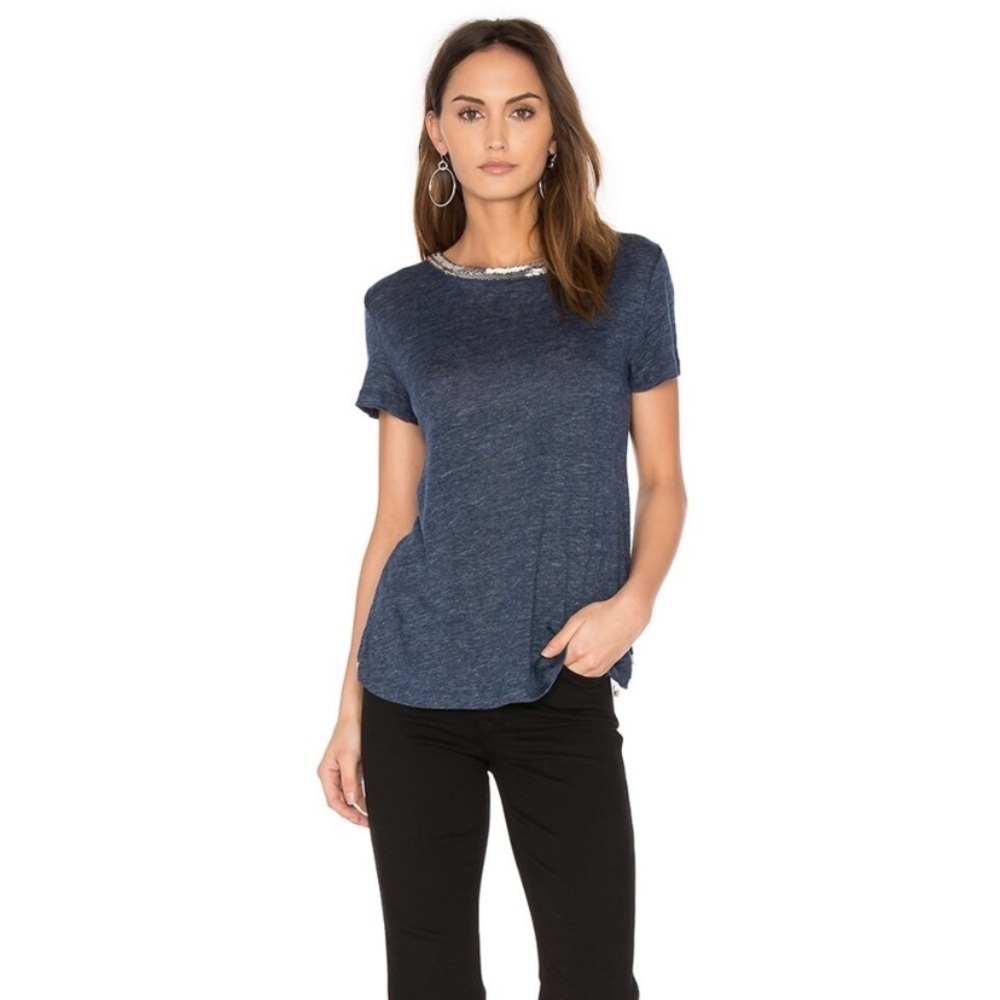 Generation Love Harper Herringbone Linen Tee Size XS
